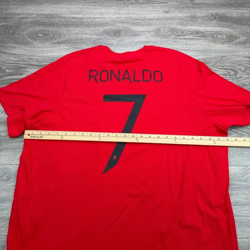 Adidas Manchester United T Shirt Men XXL Red Cristiano Ronaldo #7 Soccer Graphic